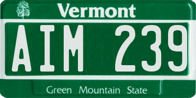 VT license plate AIM239