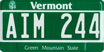 VT license plate AIM244