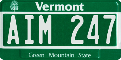 VT license plate AIM247