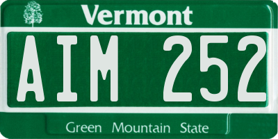 VT license plate AIM252