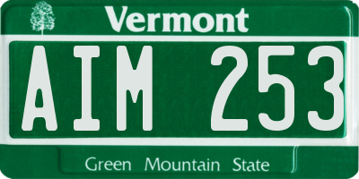 VT license plate AIM253