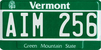 VT license plate AIM256