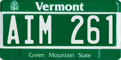 VT license plate AIM261