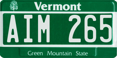 VT license plate AIM265