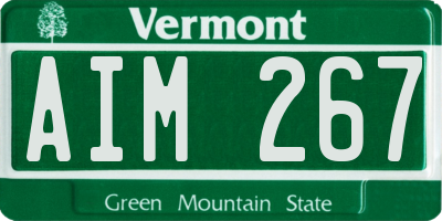 VT license plate AIM267