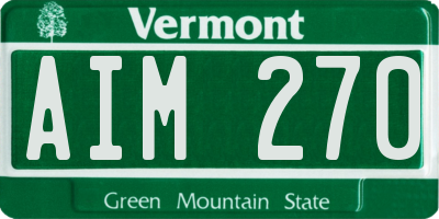 VT license plate AIM270