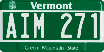 VT license plate AIM271