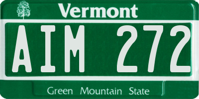 VT license plate AIM272