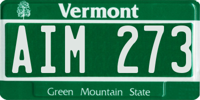 VT license plate AIM273