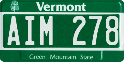 VT license plate AIM278