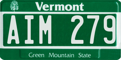 VT license plate AIM279
