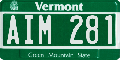 VT license plate AIM281
