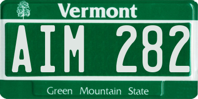 VT license plate AIM282