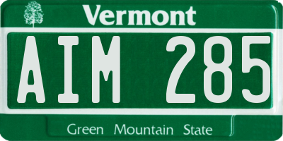 VT license plate AIM285