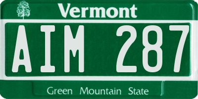 VT license plate AIM287