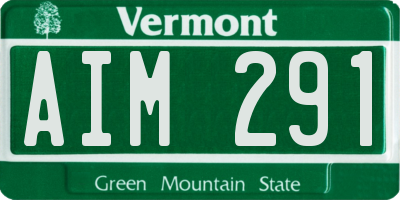 VT license plate AIM291
