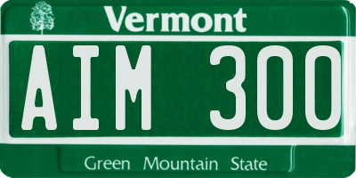 VT license plate AIM300