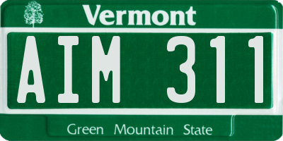 VT license plate AIM311