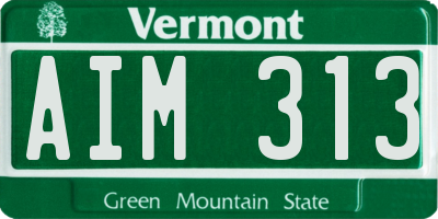 VT license plate AIM313
