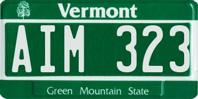 VT license plate AIM323