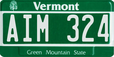 VT license plate AIM324
