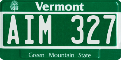 VT license plate AIM327