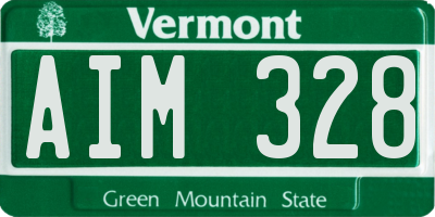 VT license plate AIM328