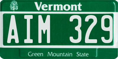 VT license plate AIM329