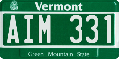 VT license plate AIM331