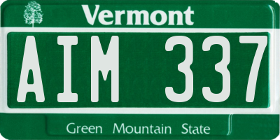 VT license plate AIM337