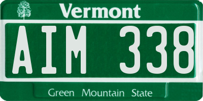 VT license plate AIM338