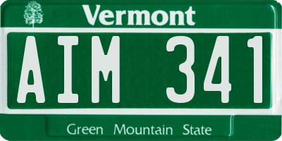 VT license plate AIM341