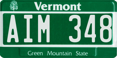 VT license plate AIM348