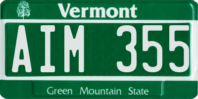 VT license plate AIM355