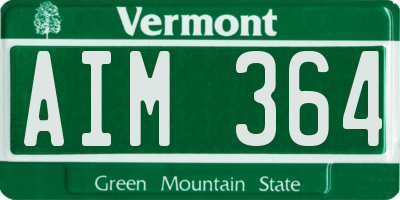 VT license plate AIM364
