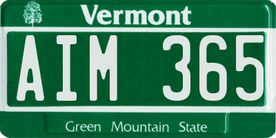 VT license plate AIM365