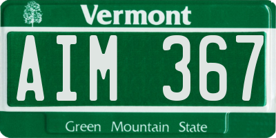 VT license plate AIM367