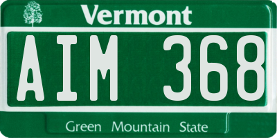 VT license plate AIM368