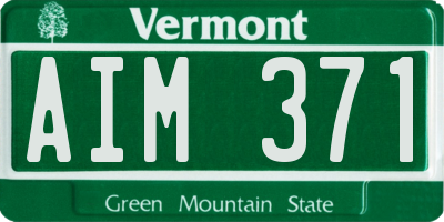 VT license plate AIM371