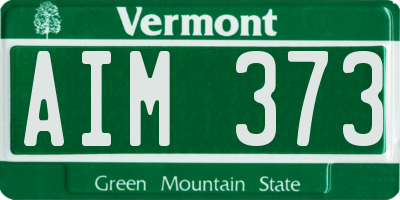 VT license plate AIM373