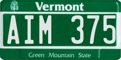 VT license plate AIM375