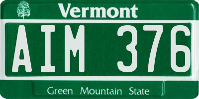 VT license plate AIM376