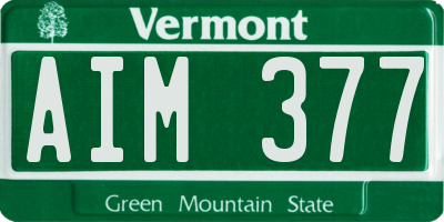 VT license plate AIM377