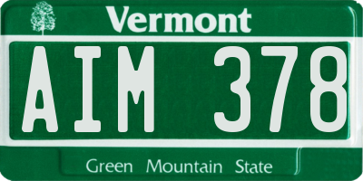 VT license plate AIM378