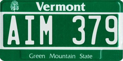 VT license plate AIM379