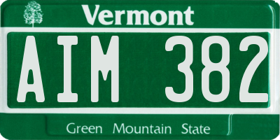 VT license plate AIM382