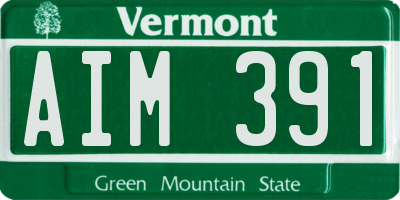 VT license plate AIM391