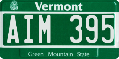 VT license plate AIM395