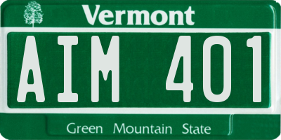 VT license plate AIM401