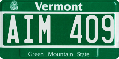VT license plate AIM409